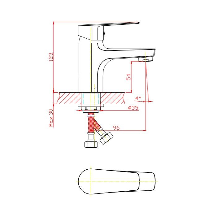 Смеситель для раковины Orange Loop M26-021ab